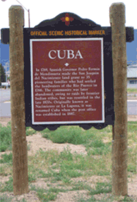 Official Scenic Historical Marker: Cuba
